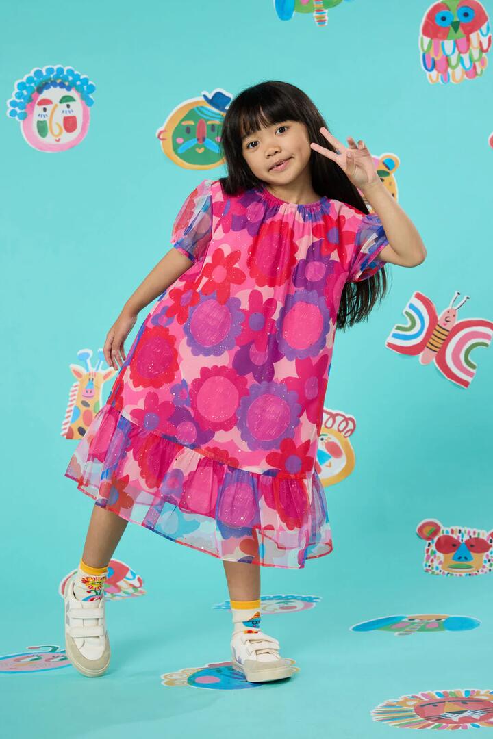 Image of Dresses. Product name - Daisy Kids Party Dress in Multi colour by brand - Gorman