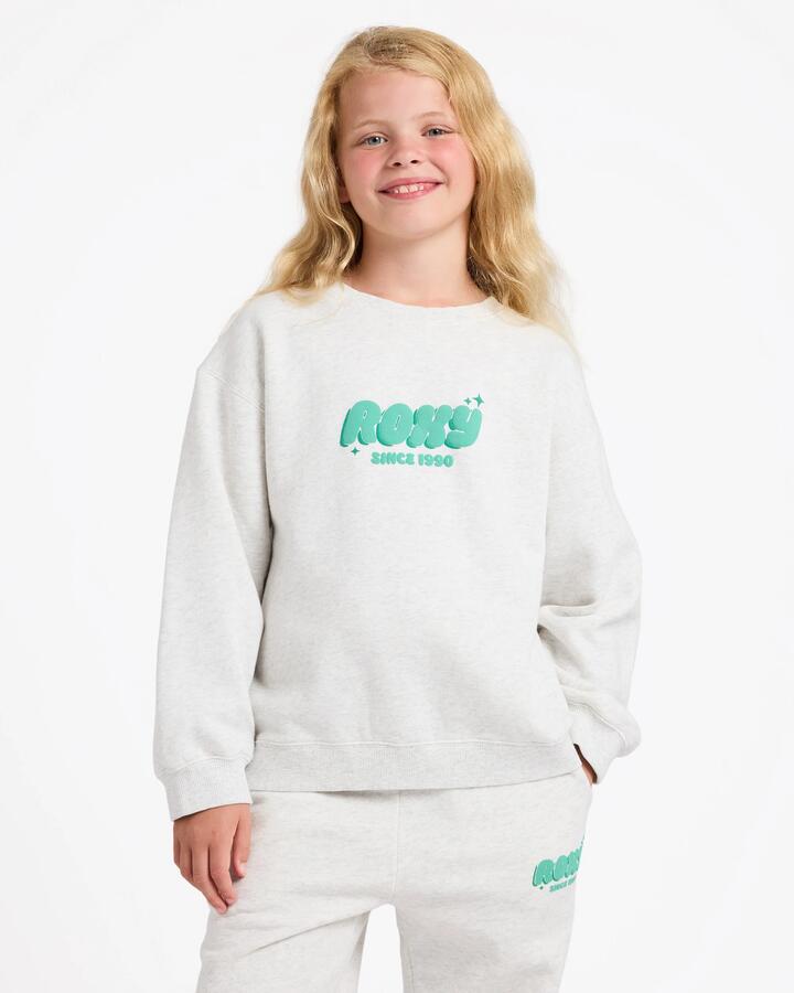 Image of Accessories. Product name - Roxy Girls 4-16 Rg Cruiser Crew Neck Ash Heather in Ash Heather colour by brand - Roxy