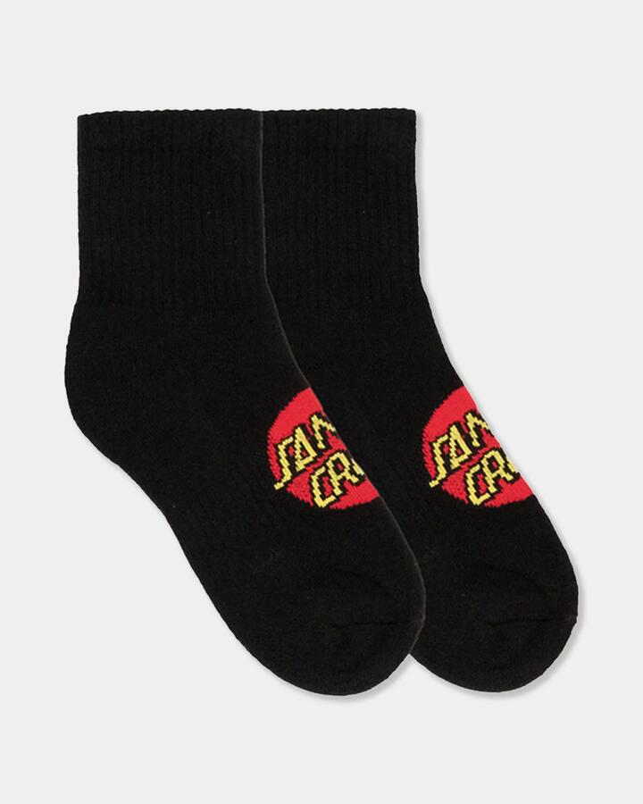 Image of Socks. Product name - Santa Cruz Boys 8-16 Classic Dot 2 Pack Ankle Socks Black in Black colour by brand - Santa Cruz