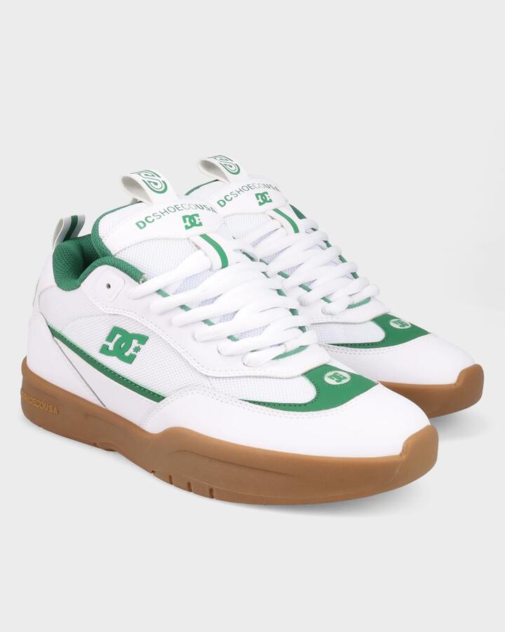 Image of Shoes. Product name - DC Shoes Mens Js2 Skate Shoes White/Green/Gum in White/Green/Gum colour by brand - DC Shoes