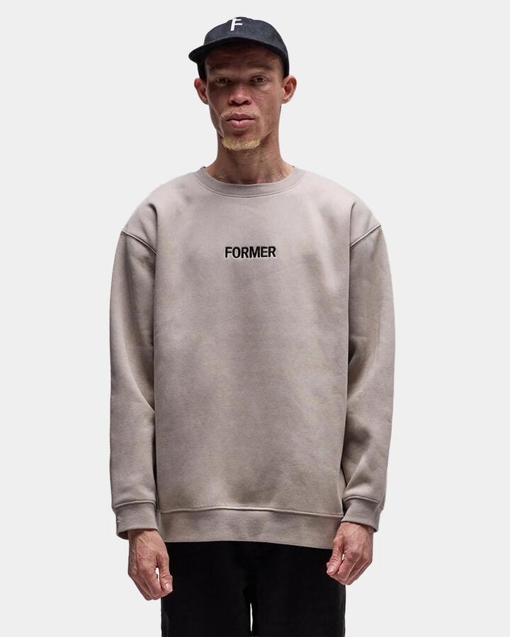 Image of Accessories. Product name - Former Mens Legacy Embroidery Crew Neck Grey in Grey colour by brand - Former