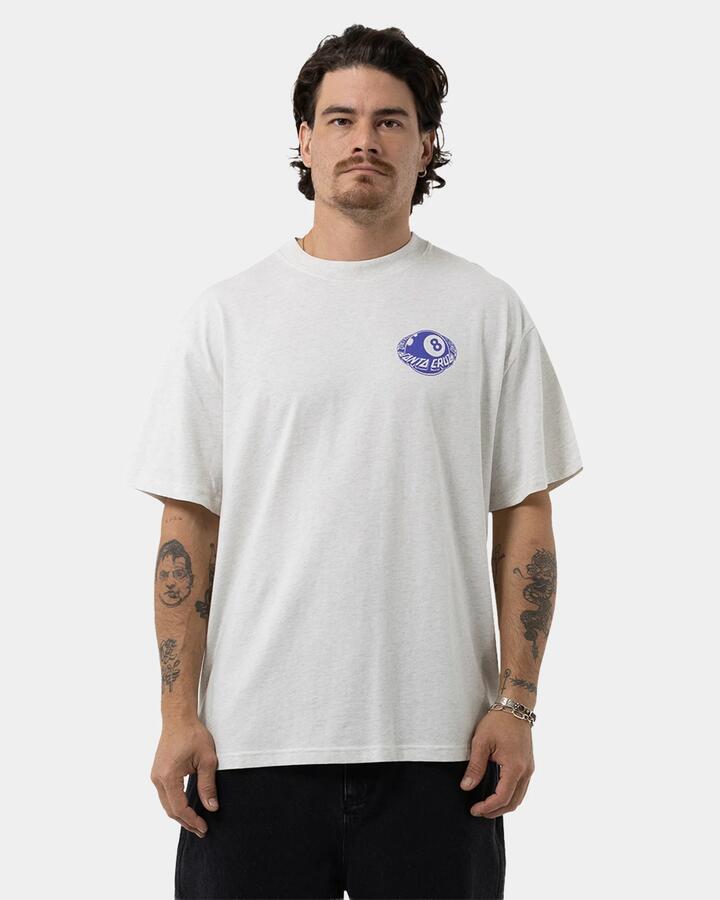 Image of T-Shirts. Product name - Santa Cruz Mens Winkowski Eighth Planet T-Shirt White Marle in White Marle colour by brand - Santa Cruz