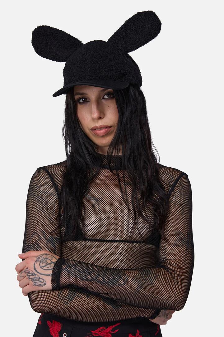 Image of Hats. Productname: All Ears Goth Cap in Black colour by brand - Dangerfield
