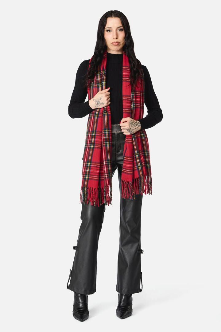 Image of Scarves & Shawls. Productname: Tartan Scarf in Red colour by brand - Dangerfield