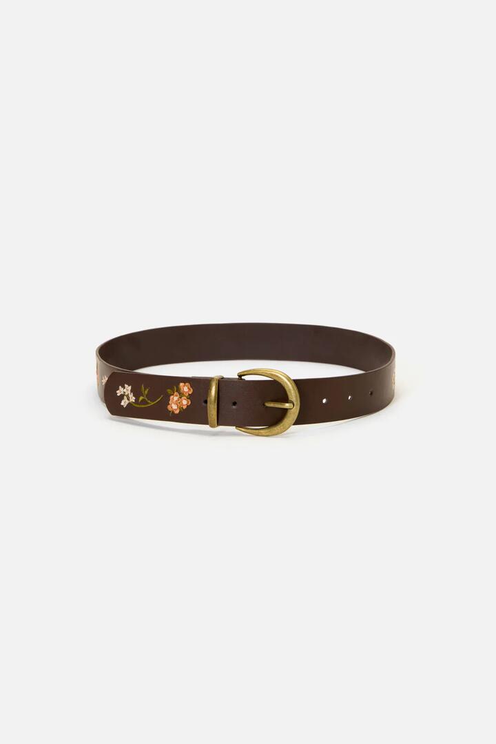 Image of Belts. Productname: Winona Embroidered Belt in Chocolate colour by brand - Princess Highway