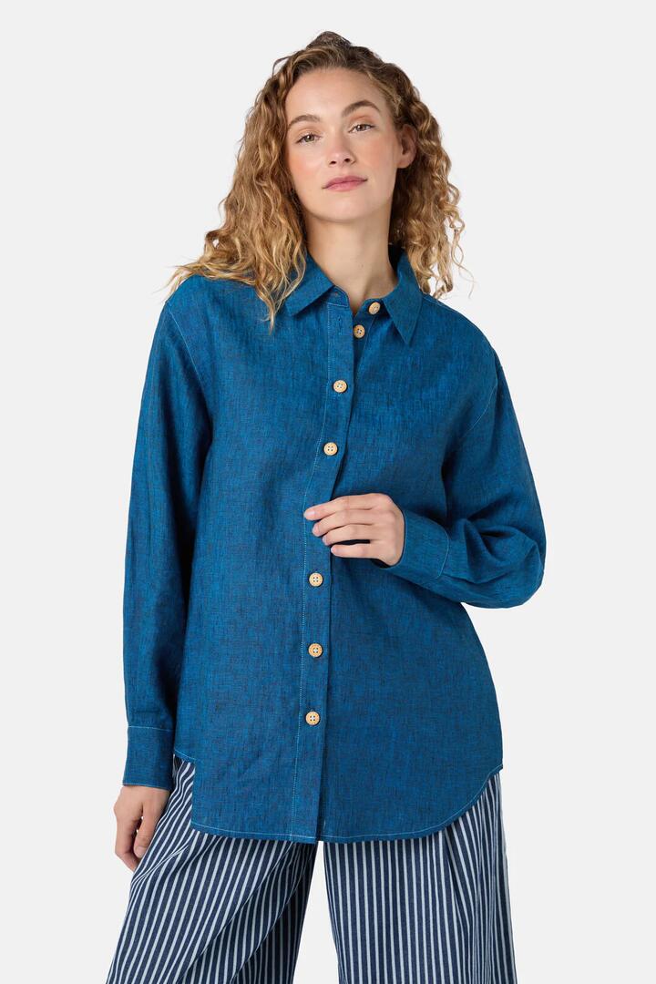 Image of Shirts. Product name - Buttons Up Shot Shirt in Blue colour by brand - Gorman