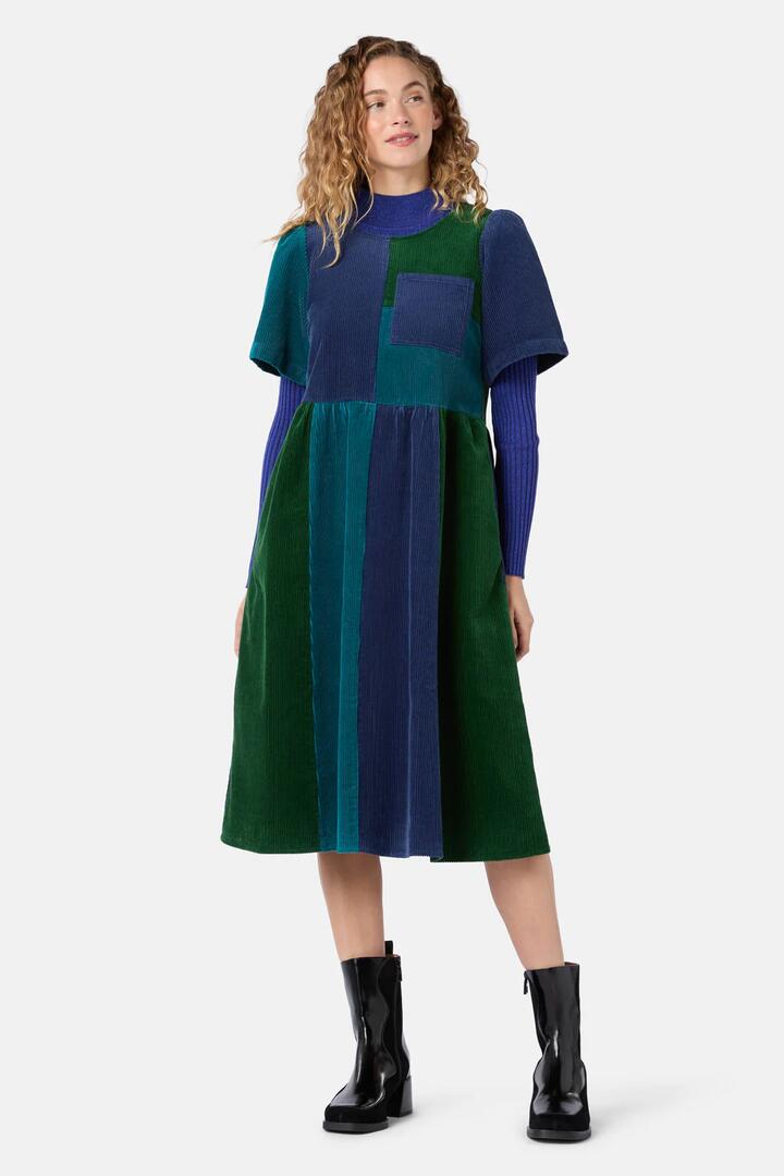 Image of Dresses. Product name - Puzzle Spliced Corduroy Dress in Multi colour by brand - Gorman