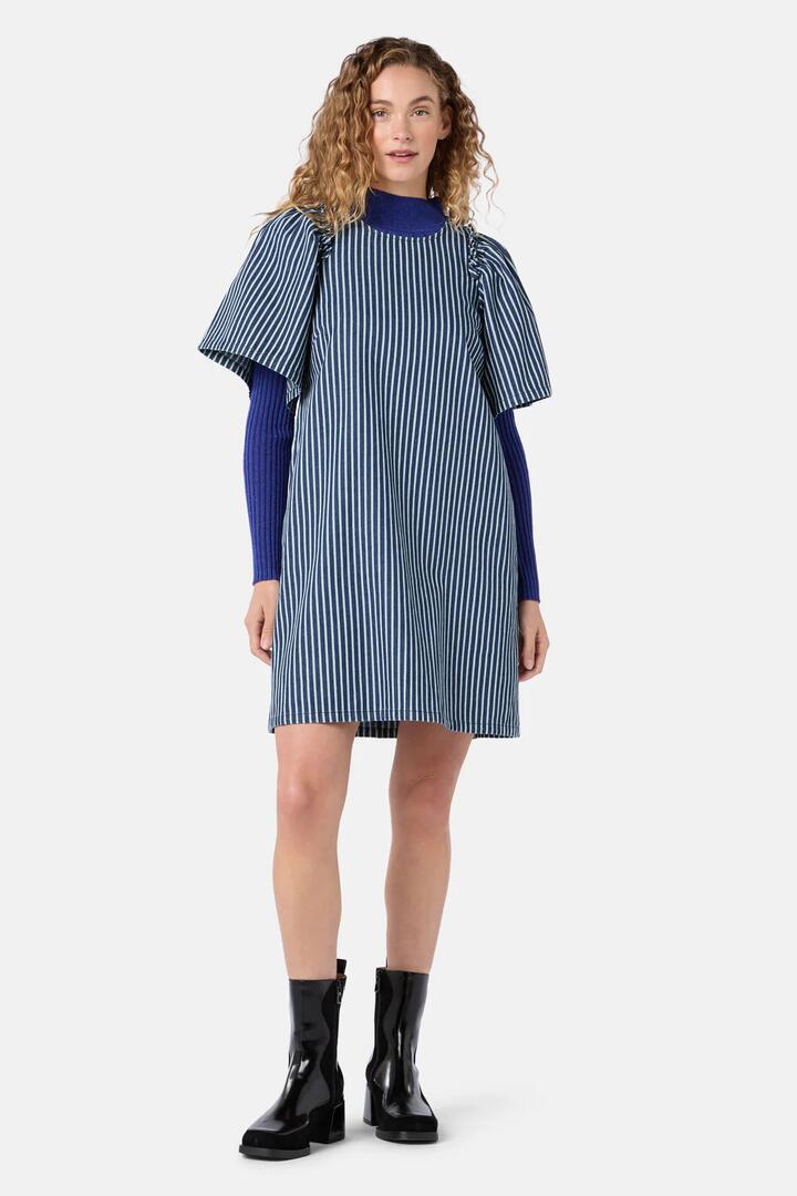 Image of Dresses. Product name - Stripe Life Denim Dress in Stripe colour by brand - Gorman