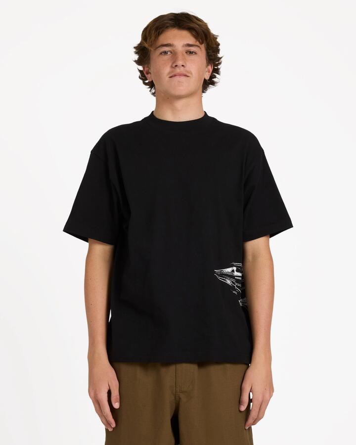 Image of T-Shirts. Product name - Billabong Mens Chrome Diamond T-Shirt Black in Black colour by brand - Billabong
