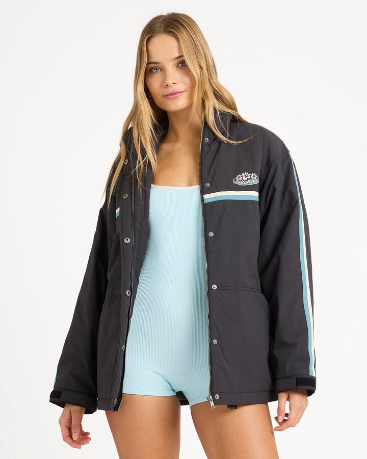 Image of Coats & Jackets. Product name - Billabong Womens Classic Vibes Casual Jacket Black Sands in Black Sands colour by brand - Billabong