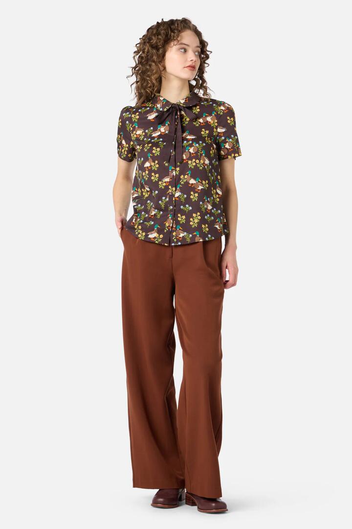 Image of Blouses. Productname: Sweet Ducks Blouse in Chocolate colour by brand - Princess Highway