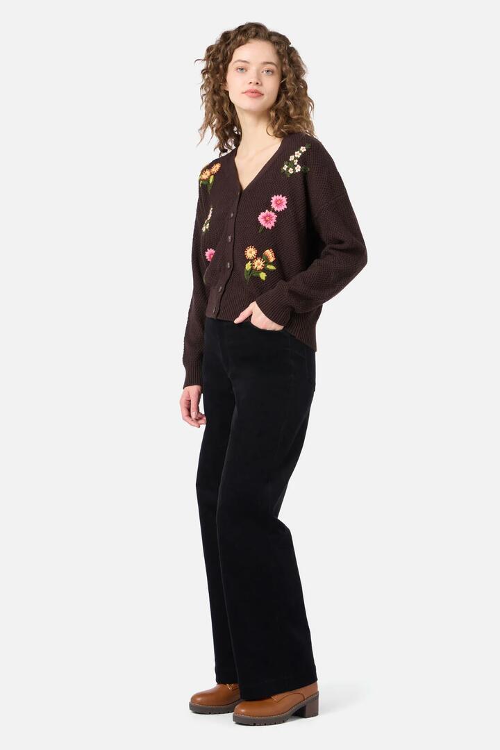 Image of Blouses. Productname: Native Embroidered Cardigan in Chocolate colour by brand - Princess Highway