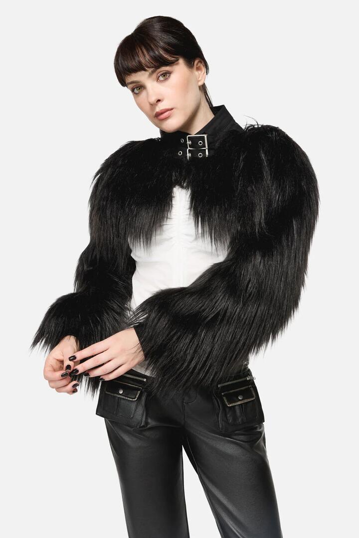 Image of Coats & Jackets. Productname: Armoured Fur Sleeves in Black colour by brand - Dangerfield