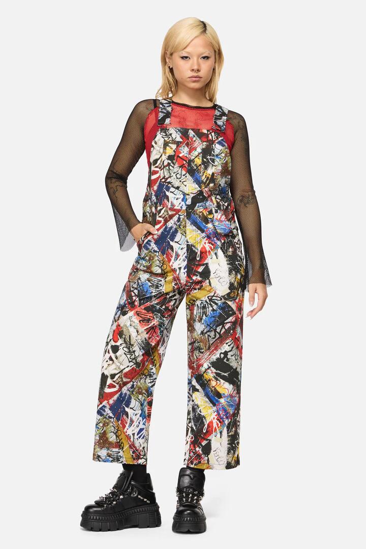 Image of a model wearing Pants. Productname: Facade Punk Overall in Multi colour by brand - Black Friday