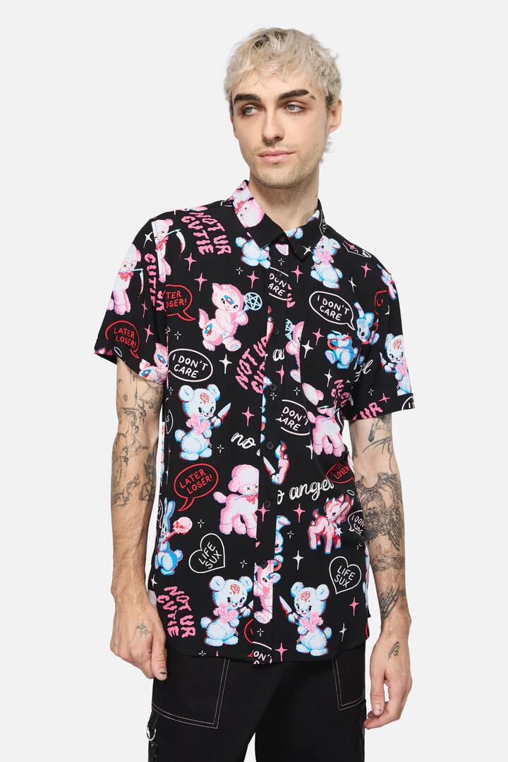 Image of Shirts. Productname: Creeps Goth SS Shirt in Black colour by brand - Dangerfield