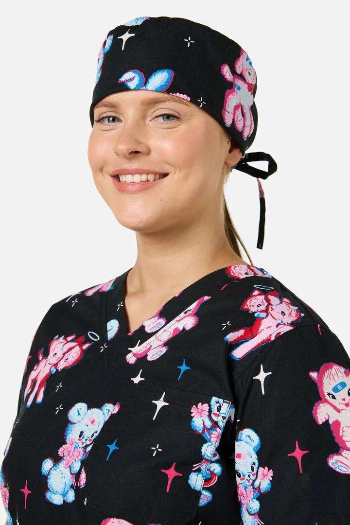 Image of Hats. Productname: Poppet Scrub Hat in Black colour by brand - Scrubs With Love