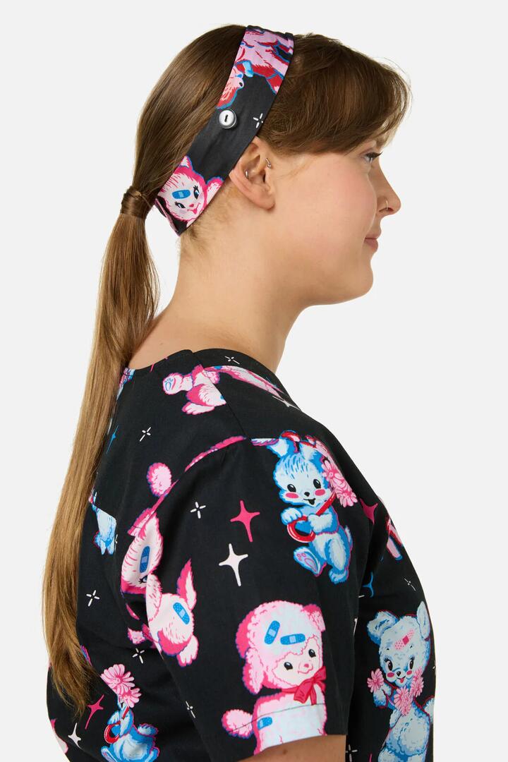 Image of Hair Accessories. Productname: Poppet Scrub Headband in Black colour by brand - Scrubs With Love