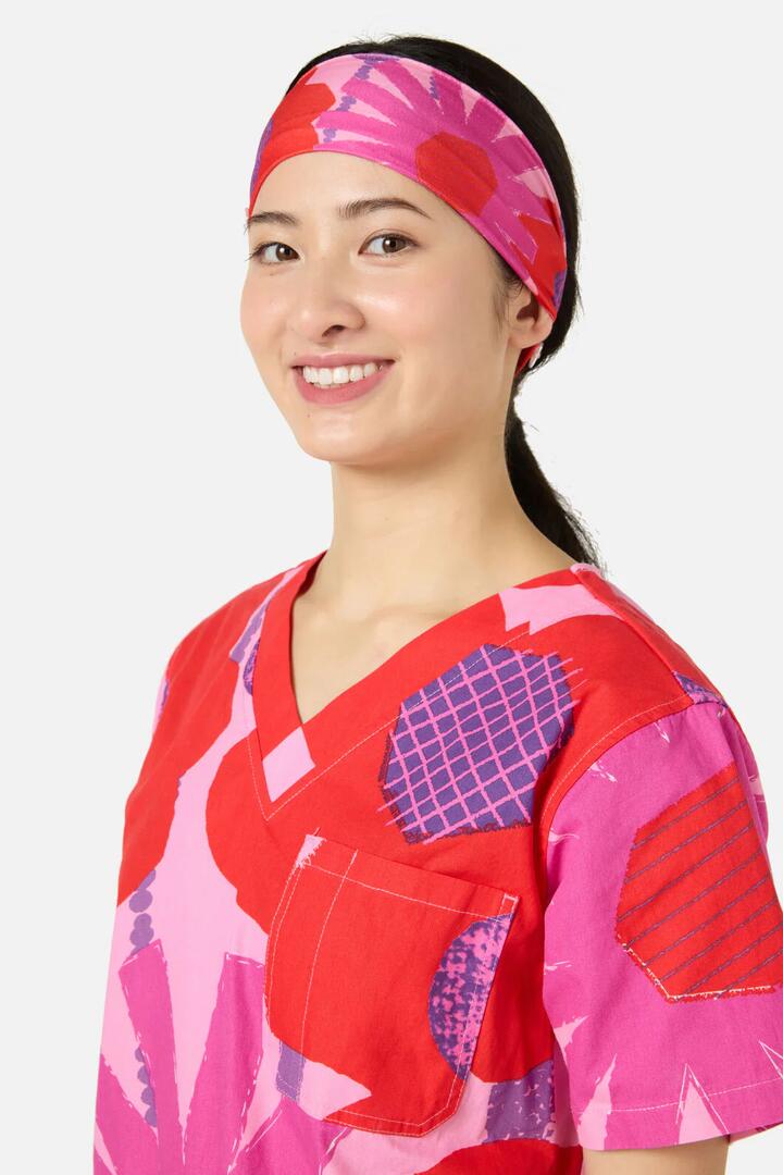 Image of Hats. Product name - Riso Floral Scrub Headband in Pink colour by brand - Gorman