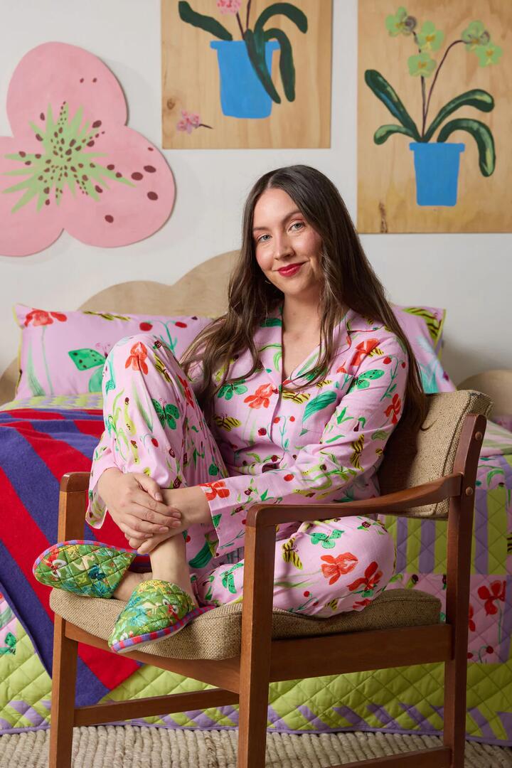Image of Sleepwear & Loungewear. Product name - Electric Eden Long PJ Set in Print colour by brand - Gorman