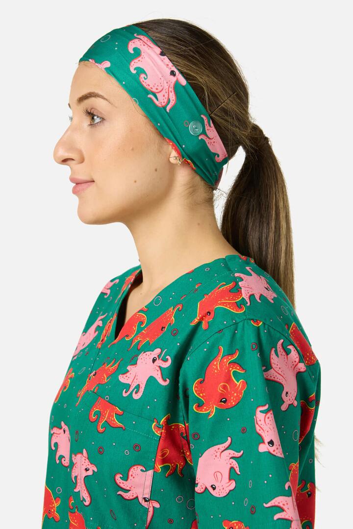 Image of Hair Accessories. Productname: Octopi Scrub Headband in Green colour by brand - Scrubs With Love