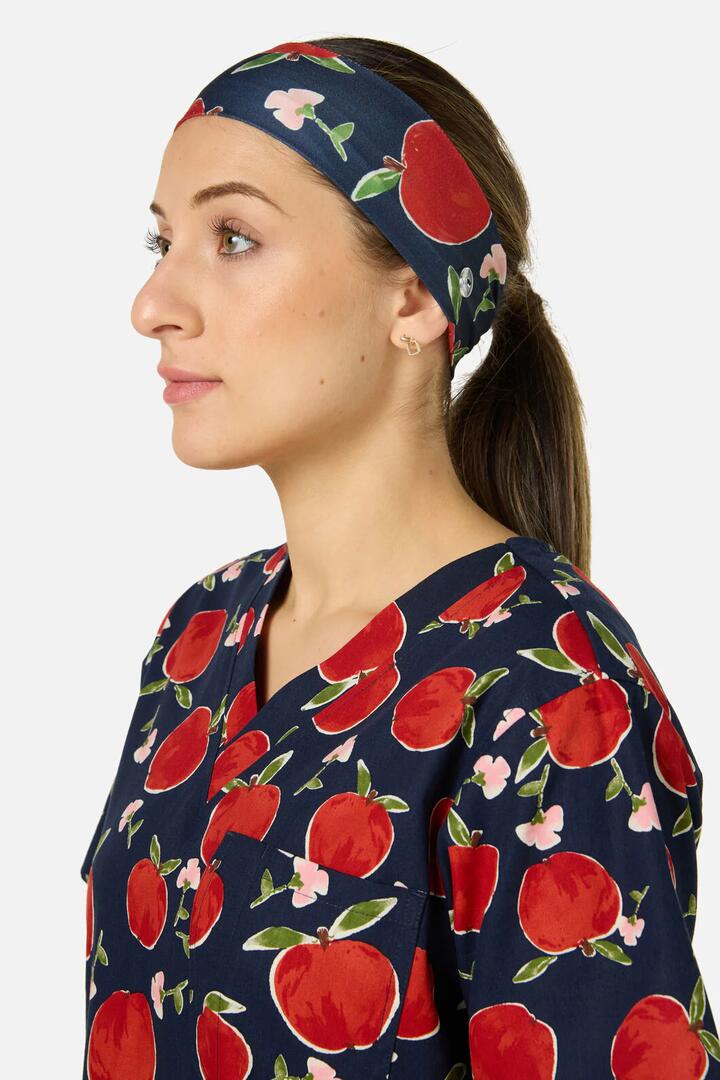 Image of Hair Accessories. Productname: Sweet Apple Scrub Headband in Navy colour by brand - Scrubs With Love