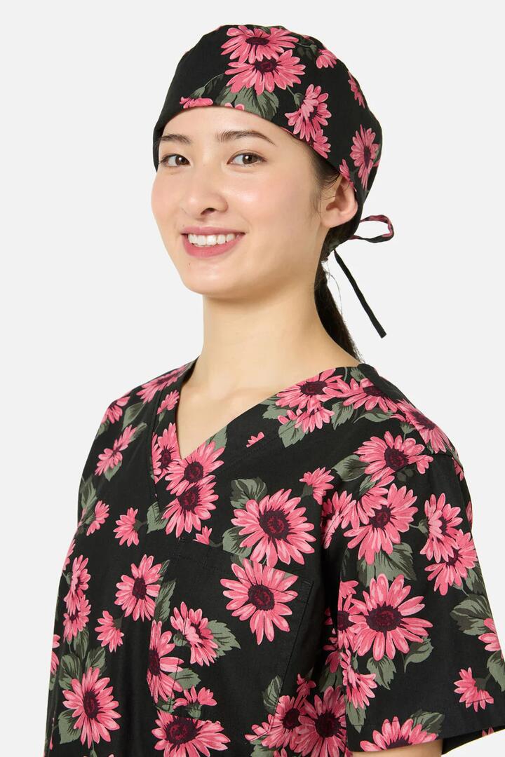Image of Hats. Productname: Winter Daisy Scrub Hat in Green colour by brand - Scrubs With Love