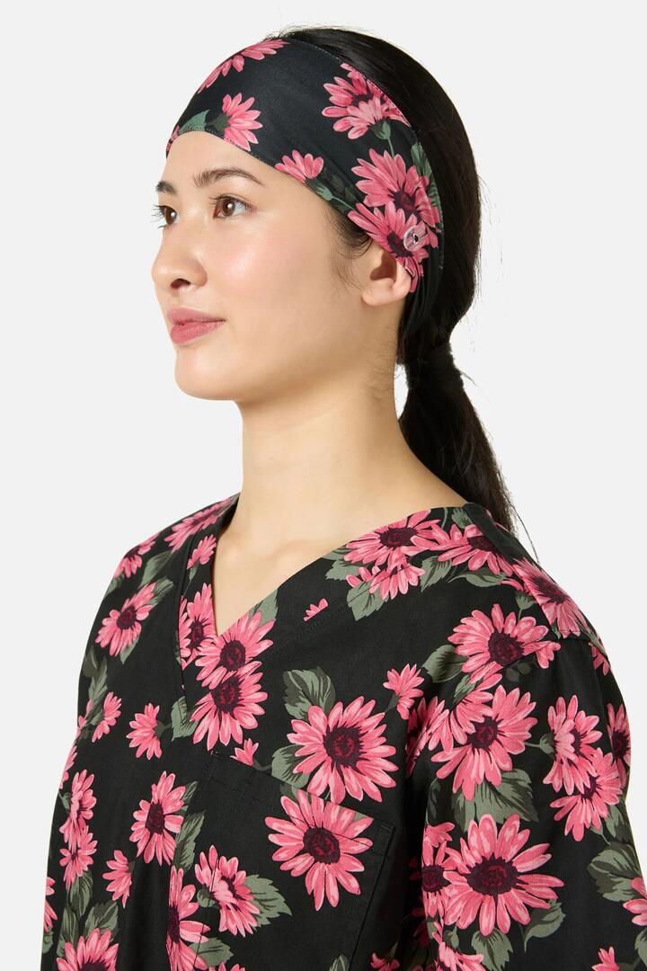 Image of Hair Accessories. Productname: Winter Daisy Scrub Headband in Green colour by brand - Scrubs With Love