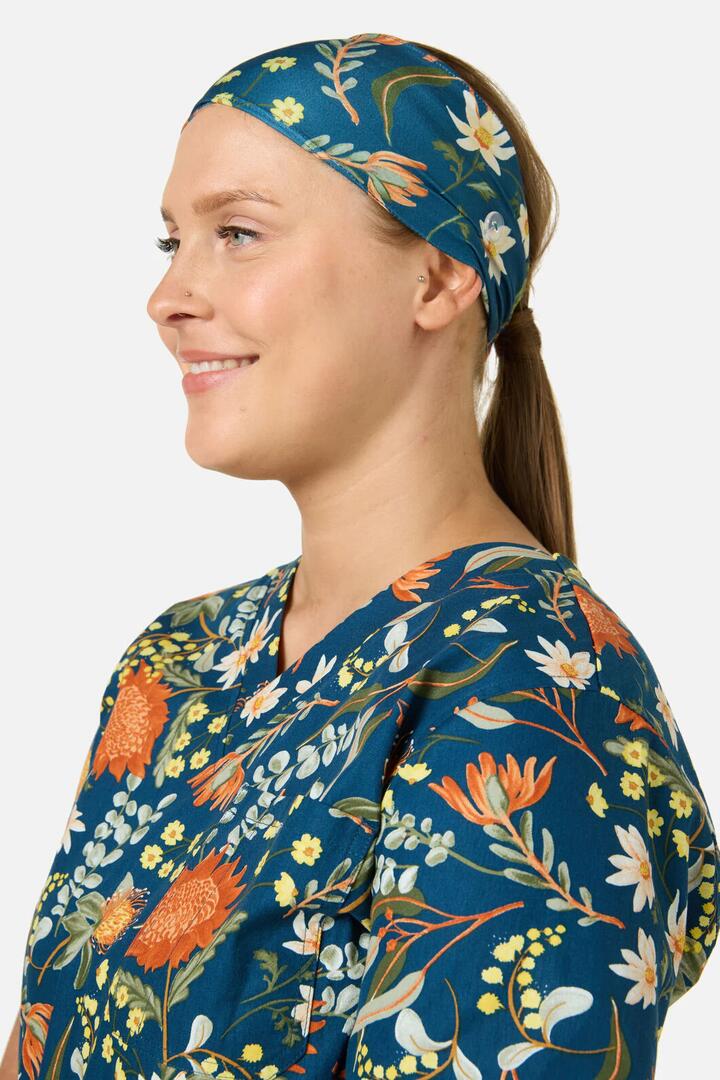Image of Hair Accessories. Productname: Opal Native Scrub Headband in Teal colour by brand - Scrubs With Love