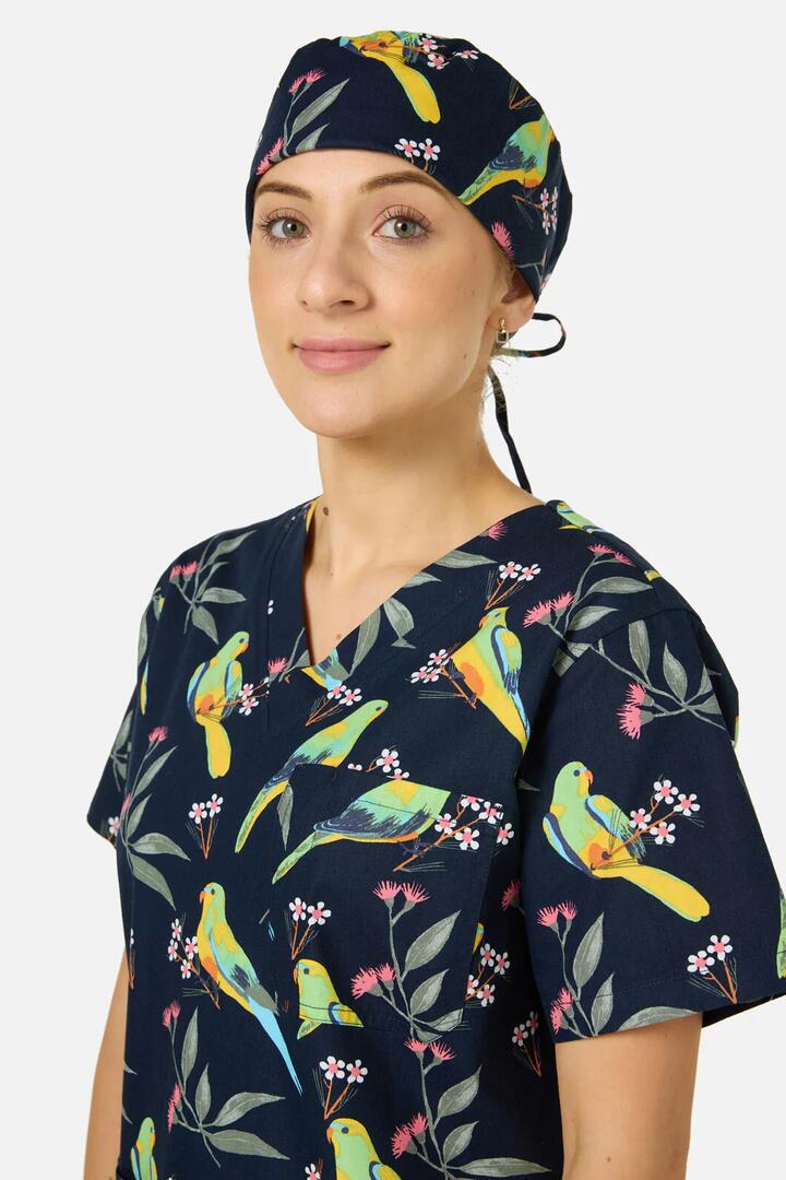 Image of Hats. Productname: Parrot Scrub Hat in Navy colour by brand - Scrubs With Love