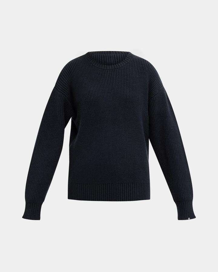 Image of a model wearing Outerwear. Product name - Billabong Womens Coastline Sweatshirt True Navy in True Navy colour by brand - Billabong