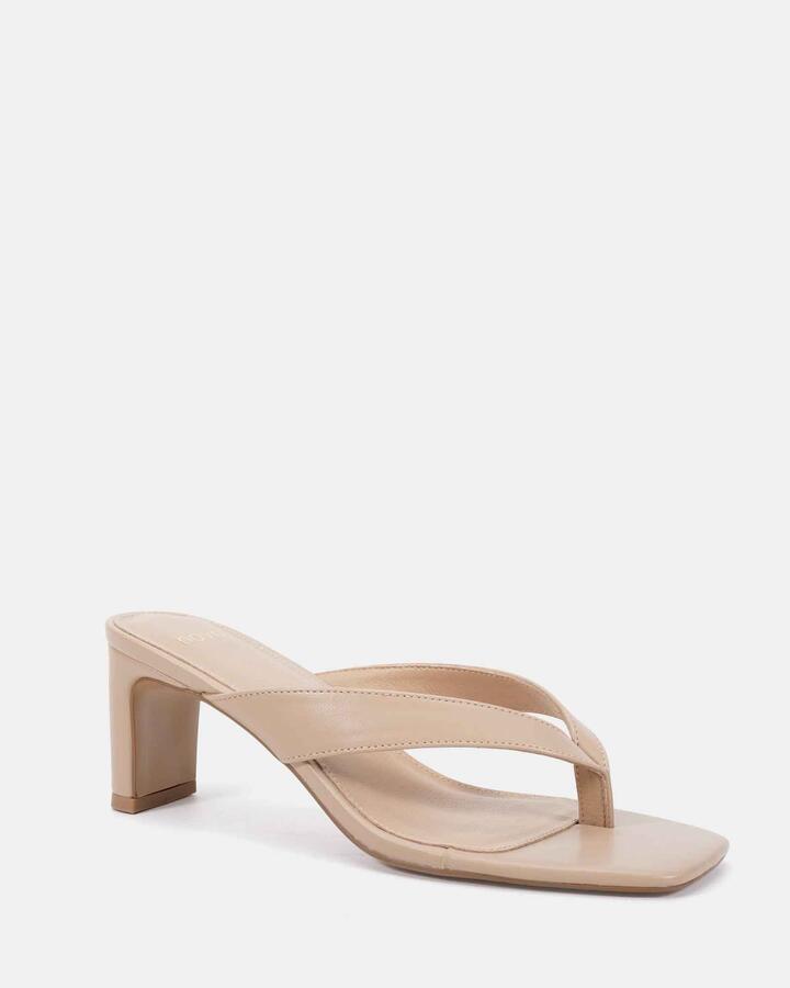 Image of Heels. Product name - Letty Neutral Smooth Vegan Heels in Beige colour by brand - Novo