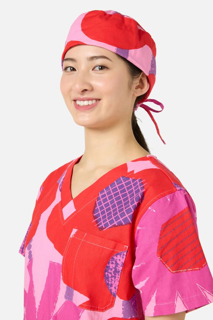 Image of Hats. Product name - Riso Floral Scrub Hat in Pink colour by brand - Gorman