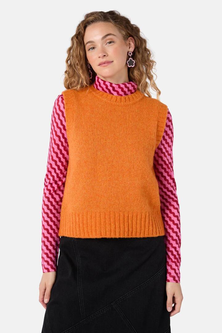 Image of Coats & Jackets. Product name - Lorna Vest in Orange colour by brand - Gorman