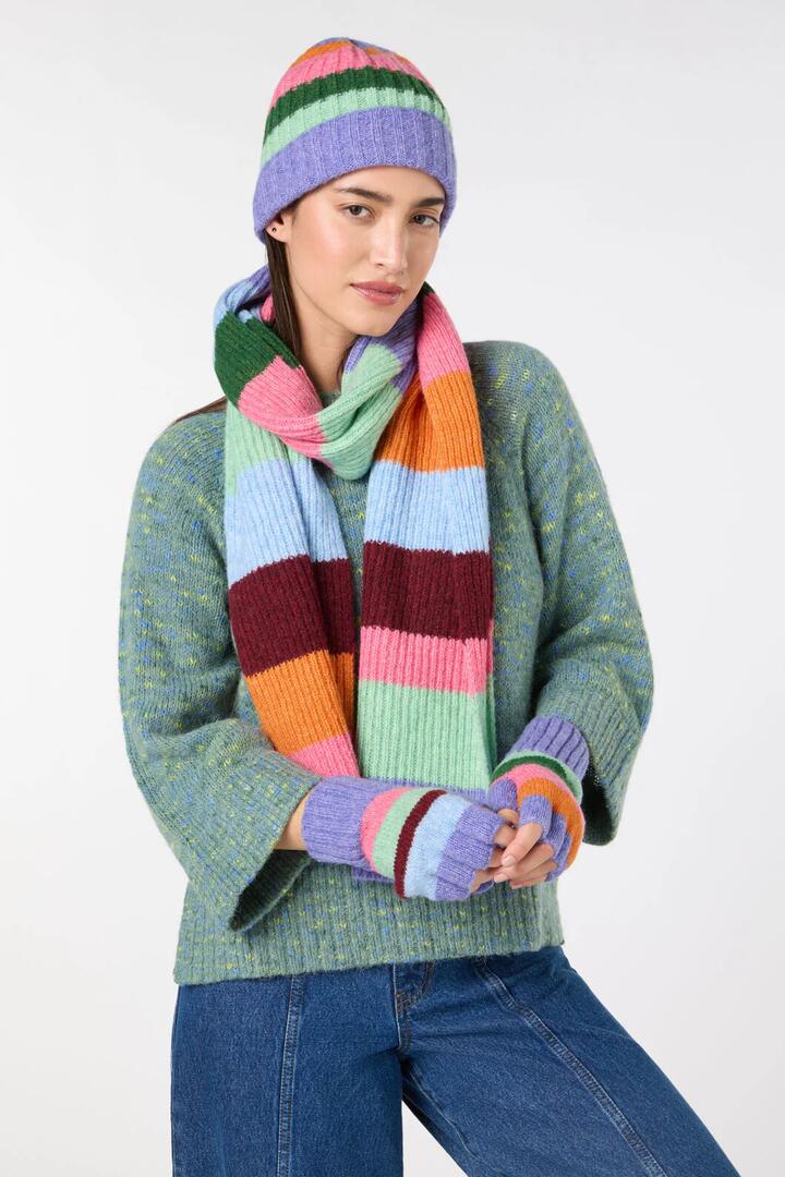 Image of Scarves & Shawls. Product name - Palette Pop Scarf in Stripe colour by brand - Gorman