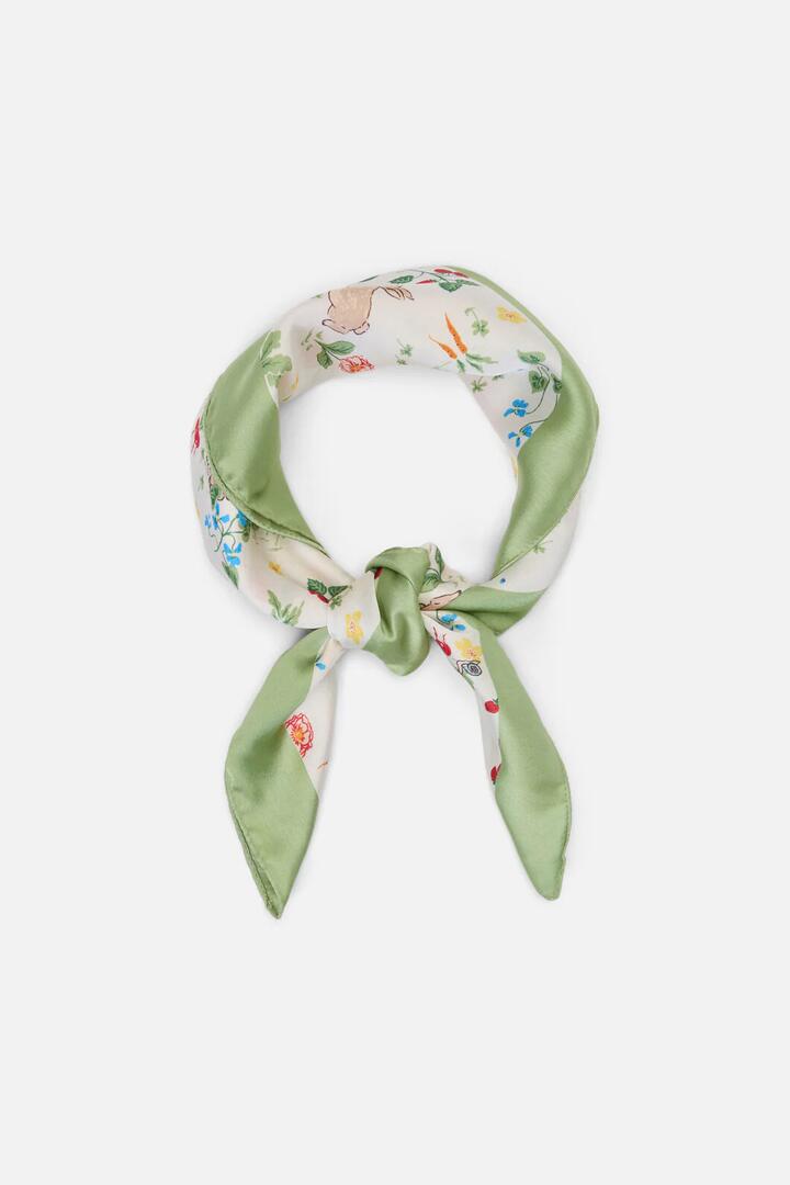 Image of Scarves & Shawls. Productname: Lola Rabbit Satin Scarf in Cream colour by brand - Princess Highway