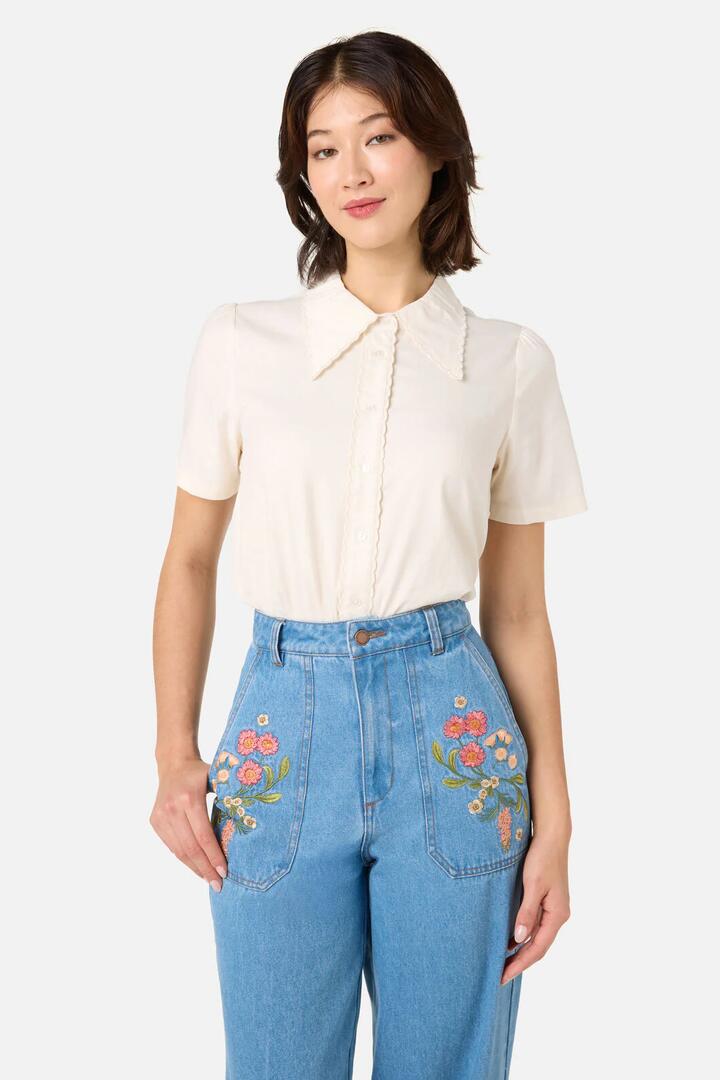 Image of Blouses. Productname: Elouise Blouse in Gold colour by brand - Princess Highway