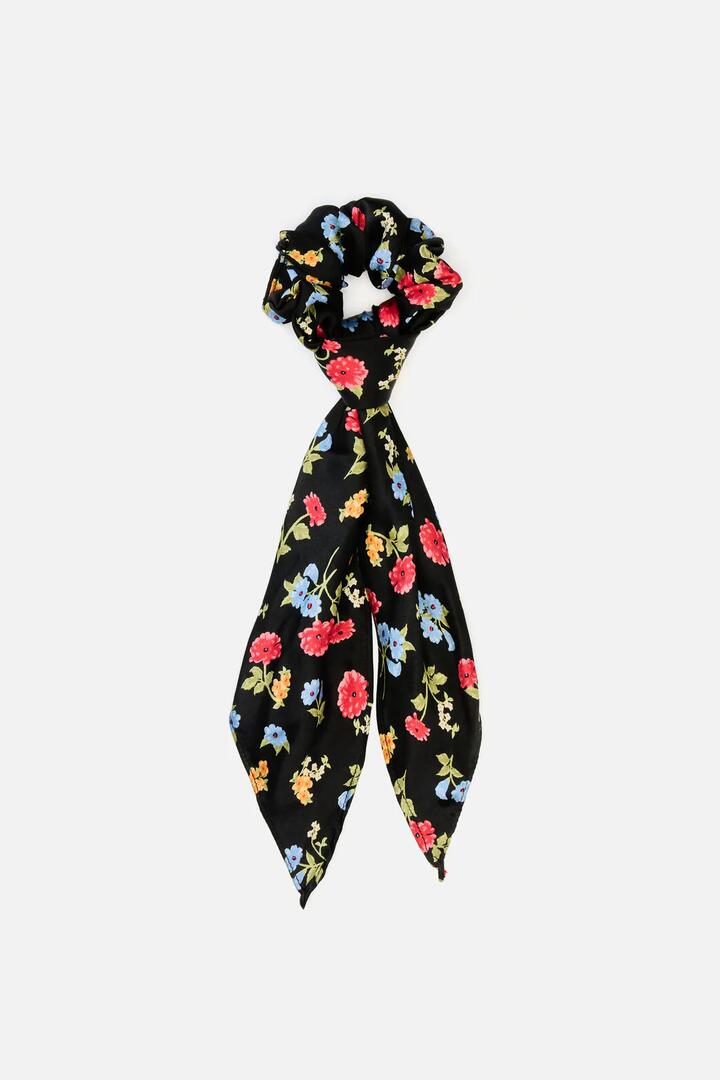 Image of Hair Accessories. Productname: Winona Scarf Scrunchie in Black colour by brand - Princess Highway