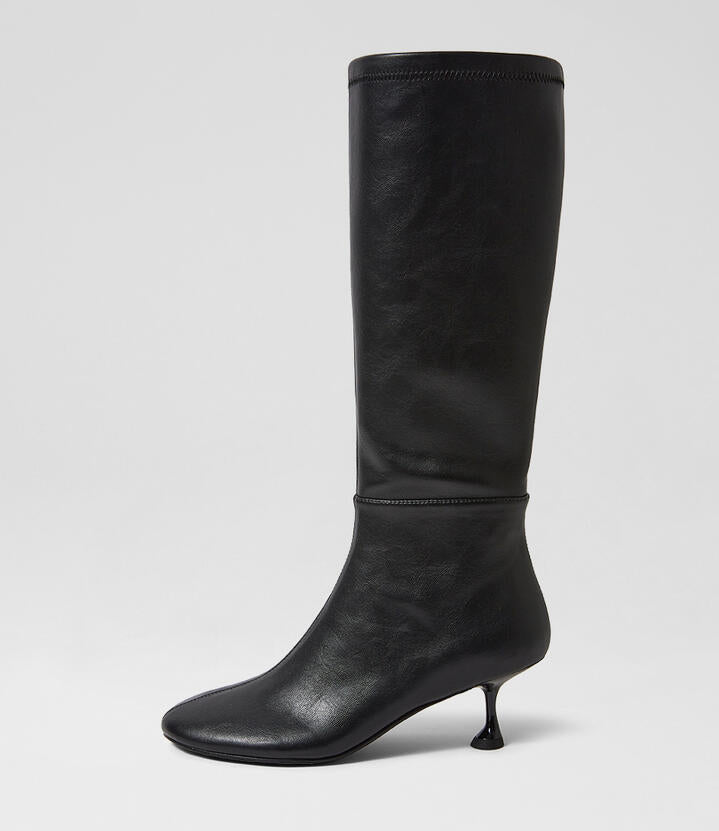 Image of Boots. Product name - Array Black Calf Boots in Black colour by brand - MOLLINI