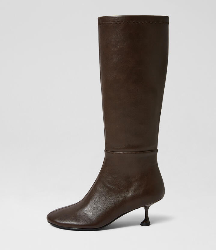 Image of Boots. Product name - Array Choc Calf Boots in Choc colour by brand - MOLLINI