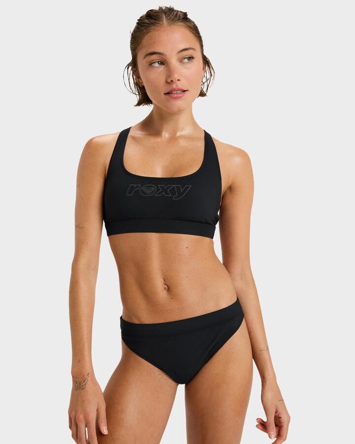 Image of Swimwear. Product name - Roxy Womens Roxy Active Bikini Bottom Anthracite in Anthracite colour by brand - Roxy