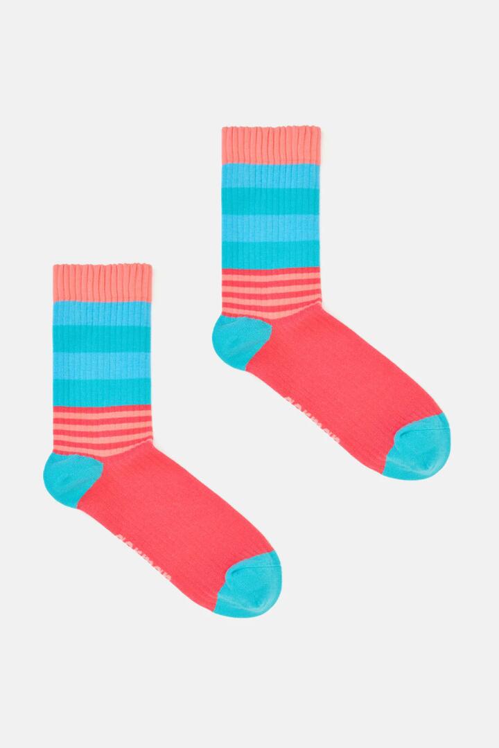 Image of Socks. Product name - Harvey Rib Boot Sock Aqua in Multi colour by brand - Gorman
