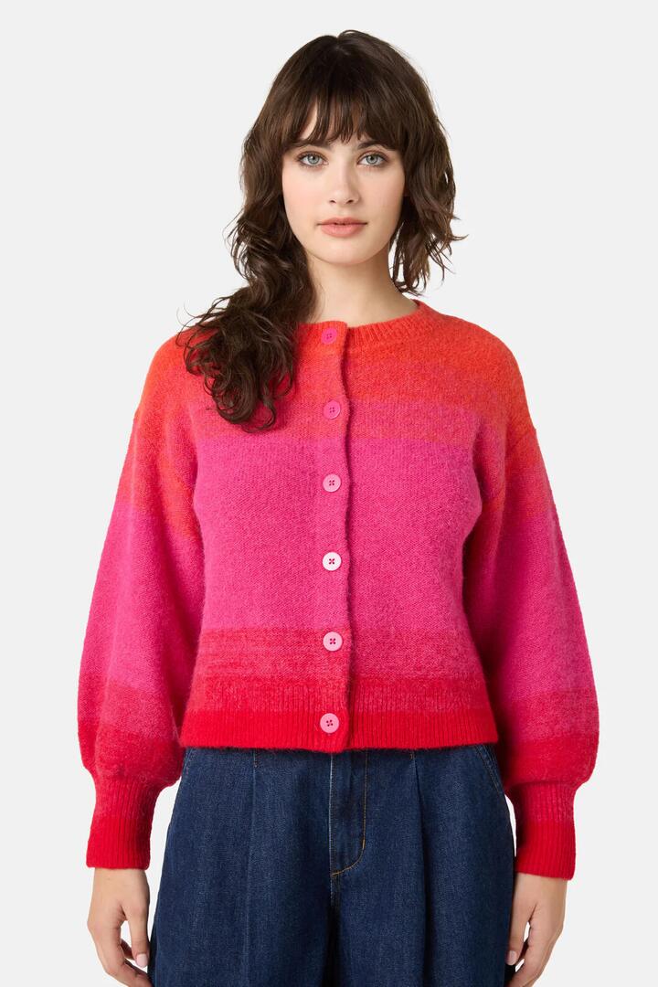 Image of Cardigans. Product name - Sunrise Cardigan in Pink colour by brand - Gorman