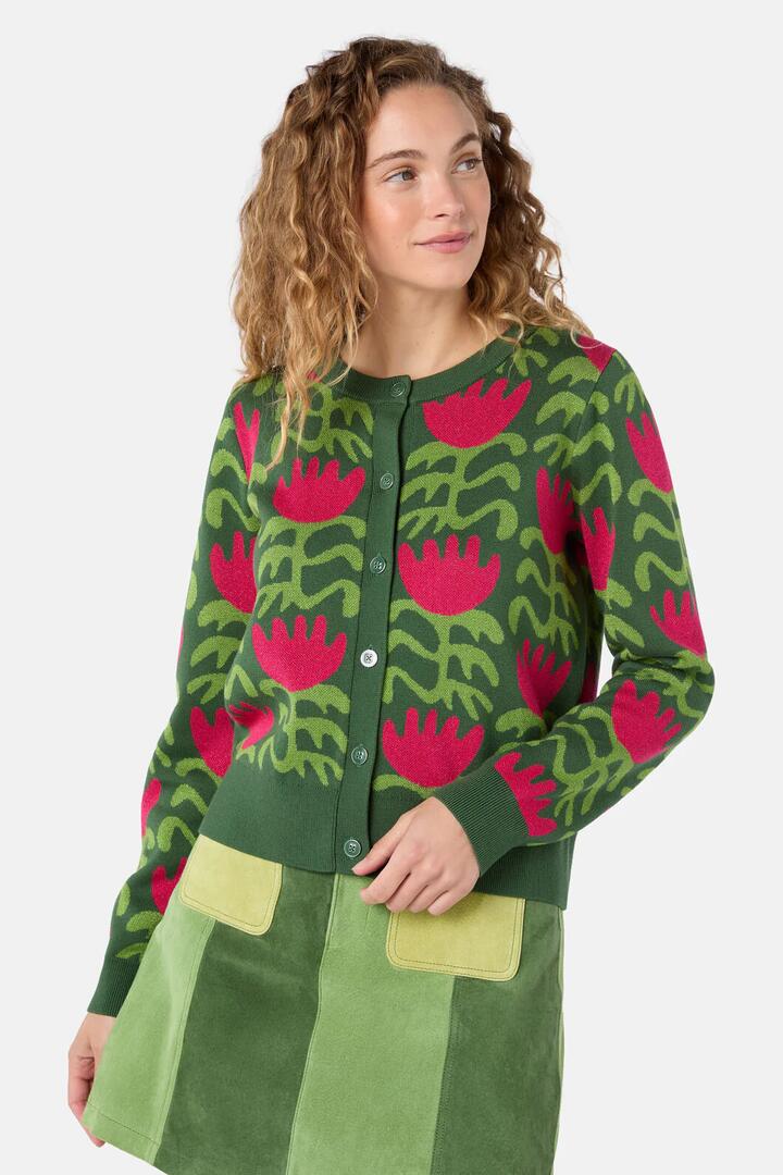 Image of Cardigans. Product name - Morocco Flower Cardigan in Multi colour by brand - Gorman