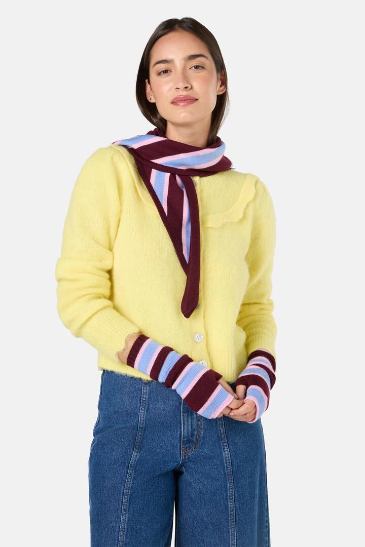 Image of Scarves & Shawls. Product name - Seedlings Triangle Scarf in Stripe colour by brand - Gorman