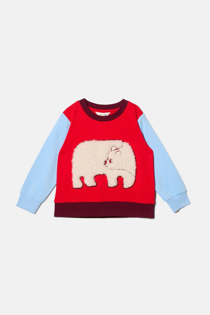Image of a model wearing Outerwear. Product name - Polar Bear Kids Sweater in Multi colour by brand - Gorman