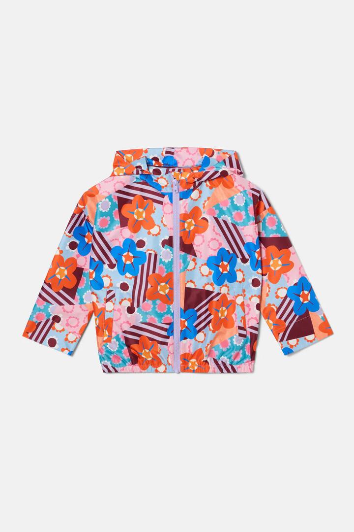 Image of a model wearing Rain Coats. Product name - Cut Out Flower Kids Raincoat in Multi colour by brand - Gorman