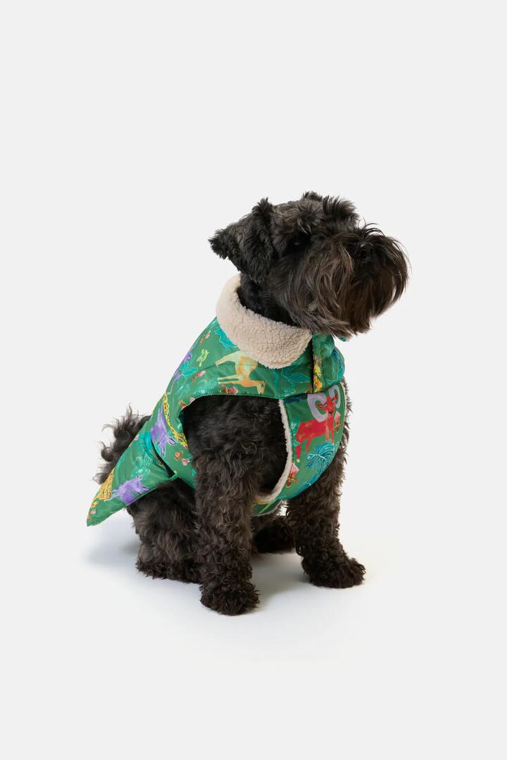 Image of Pet Supplies. Product name - Orchid Safari Dog Puffer Coat in Print colour by brand - Gorman
