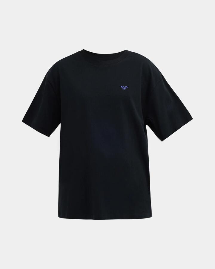 Image of T-Shirts. Product name - Roxy Womens Heart Into It T-Shirt Black in Black colour by brand - Roxy