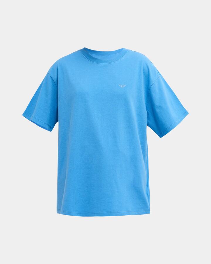 Image of T-Shirts. Product name - Roxy Womens Heart Into It T-Shirt Ashley Blue in Ashley Blue colour by brand - Roxy