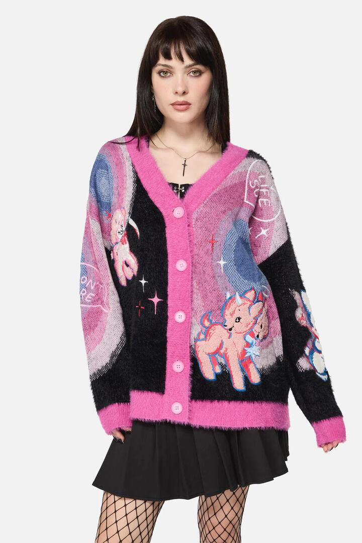 Image of Cardigans. Productname: Creeps Goth Cardigan in Multi colour by brand - Dangerfield